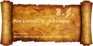 Marincsák Julianna névjegykártya